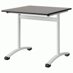 TABLE MALIBU 80X80 T6 DL STRA ANTIB BÉTON F186/NOIR BLC 9016