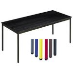 TABLE POLYVALENTE RECTANGLE - L. 180 X P. 80 CM - PLATEAU NOIR - PIEDS BLEU