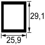 TUBE RECTANGULAIRE LG.1M. DIM.32,2X35,4 TCM