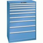 ARMOIRE 9 TIROIRS SÉRIE 78.296-CAPACITÉ 75KG-BLEU - LISTA