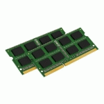 KINGSTON VALUERAM - DDR3 - KIT - 16 GO: 2 X 8 GO - SO DIMM 204 BROCHES - 1600 MHZ / PC3-12800 - MÉMOIRE SANS TAMPON