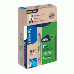 PACK DE 10 STYLOS BILLE B2P ECOBALL PILOT BLEU + 10 RECHARGES DONT 5 OFFERTES