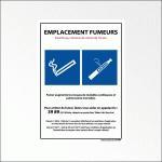 PANNEAU D'INDICATION ZONE RÉSERVÉE AUX FUMEURS  - 210 X 300 MM - VINYLE SOUPLE AUTOCOLLANT