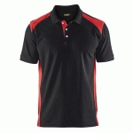 POLO PIQUÉ NOIR/ROUGE TAILLE XL - BLAKLADER