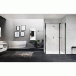 PORTE DE DOUCHE PIVOTANTE + FIXE EN ALIGNEMENT - VERRE TRANSPARENT - YOUNG 2P+F NOVELLINI