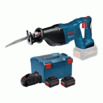 SCIE SABRE 18V GSA 18V-LI + 2 BATTERIES PROCORE 5,5 AH + CHARGEUR + L-BOXX - BOSCH - 060164J00C