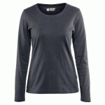 T-SHIRT MANCHES LONGUES FEMME GRIS FONCÉ TAILLE L - BLAKLADER