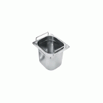 BAC GASTRO INOX 1/6 PLEIN AVEC ANSES FIXES - H 150 MM