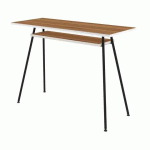 BUREAU TÉLÉTRAVAIL LV1 H.75 X L.100 X P.40 CM PLATEAU NOYER PIÈTEMENT NOIR