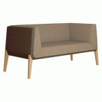 CANAPÉ GAIA - 2 PLACES TISSU MARRON/BEIGE