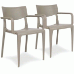 FAUTEUIL JARDIN EMPILABLE TAUPE TOWN EN LOT - EZPELETA