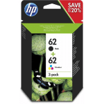 PACK HP 62 N9J71AE - CARTOUCHE NOIR + CARTOUCHE  TRICOLORE