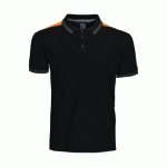 PROJOB 2018 POLO BANDES FLUO NOIR/ORANGE - TAILLE XS