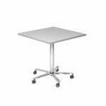 TABLE DE RÉUNION CARRÉE 80X80CM RÉGLABLE EN HT GRIS/ARGENT - HAMMERBACHER