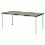 TABLE MALIBU 160X80 T4 4P STR ANTIB GRIS U727/NOIR BLC 9016