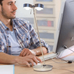TOP LIGHT LAMPE DE TABLE LED PUK TABLE TWIN NICKEL MAT