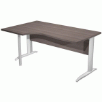 BUREAU 90° GAUCHE PIEDS L MÉTAL FAST 160CM FRÊNE ALU