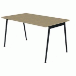 BUREAU SIMPLE 140X80 CHÊNE PIEDS GRIS OMBRE - QUADRIFOGLIO