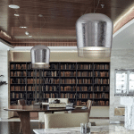 CASABLANCA SYSS SUSPENSION 1 LAMPE ARGENTÉE Ø 23CM