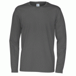 COTTOVER T-SHIRT MANCHES LONGUES HOMME - CERTIFIÉ GOTS ANTHRACITE - TAILLE M
