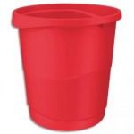 ESSELTE CORBEILLE À PAPIER VIVIDA EN POLYSTYRÈNE CONTENANCE 14 LITRES DIM. L28,5 X H30,5 X P32,5 CM ROUGE