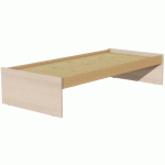 LIT SIMPLE IDENTITÉ SOMMIER AGGLO 90X190 CM ARGENT/PIN - MANUTAN COLLECTIVITÉS