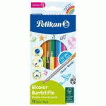 LOT DE 5 - CRAYONS DE COULEUR BICOLOR, ROND, ÉTUI EN CARTON DE