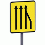 PANNEAU KD10A EX.6 RÉDUCTION DE VOIES. - C1 - 900X900 - TALIAPLAST