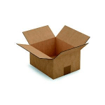 RAJA CAISSE AMÉRICAINE CARTON SIMPLE CANNELURE - L.INT. 23 X L.19 X H.12 CM - KRAFT BRUN - LOT DE 25