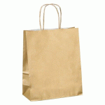 SACS BOUTIQUE KRAFT OR POIGNÉES TORSADÉES 22 X 18 X 8 CM - 50 SACS