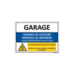 SIGNALETIQUE.BIZ FRANCE - SIGNALISATION PHOTOVOLTAIQUE - GARAGE APPAREIL DE COUPURE GENERALE DU BATIMENT (C1376) - PLASTIQUE PVC 1,5 MM - 300 X 420