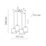 TK LIGHTING SUSPENSION JUTA, À QUATRE LAMPES