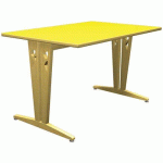 TABLE IRISS 120 X 80 CM DL - STRAT VERT POMME/HÊTRE NATUREL