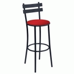 TABOURET GRAND SQUARE H.80CM ASSISE ROUGE CHINOIS/PIÉT.CARBONE - RODET