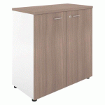 ARMOIRE BASSE H 89 CM BOIS PORTES BATTANTES ORME CORPS BLANC ESSENZZA - DARWIN