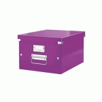 BOÎTE DE RANGEMENT CARTON LEITZ CLICK&STORE WOW H 20 X L 28 X P 36,8 CM VIOLETTE