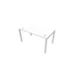 BUREAU BUROCOLOR + L.140 X P.80 CM - PLATEAU BLANC - PIEDS BLANC