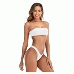 ASUPERMALL - DE LA FEMME BIKINI SET OFF EPAULE SOLIDE RETOUR CROIX HAUTE WAISTED DEUX PIECE MAILLOTS DE BAIN PLAGE NATATION MAILLOT DE BAIN DEUX PIECES TENUES, BLANC, M