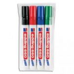 EDDING POCHETTE DE 4 MARQUEURS EFFAÇABLES À SEC POINTE OGIVE ASSORTIS E-660 4304000