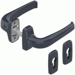 ENSEMBLE POIGNÉES SUR ROSACES ET ROSACES CLÉ I GRIS ANTHRACITE 7016 - MENUISERIE ALUMINIUM - CRYSTAL LA CROISÉE DS