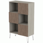 RANGEMENT HAUT JAVA 120 CM DAMIER CHÊNE GRIS/NOYER - MANUTAN COLLECTIVITÉS