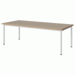 TABLE MALIBU 180X80 T3 4P STRA ALAISÉ CHÊNE 1146/BLC 9016