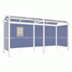 ABRI BUS VOÛTE 5 M AVEC BARDAGES LATÉRAUX - BLANC 9010 - PROCITY