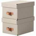 BOÎTE DE RANGEMENT PURO, CARTON, 7 L, SET DE 2, VERT