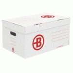 LOT DE 10 - CAISSE ARCHIVES CARTON BRUNEAU - H 27 X L 55 X P 36 CM - HAUTE RÉSISTANCE - BLANCHE