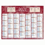 CALENDRIER SEMESTRIEL MURAL ANNÉE 2026 - 21 X 26,5 CM - ROUGE