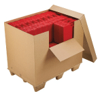 CONTENEURS CARTON AVEC ABATTANT ET COIFFE TRANS-BOX, LOT DE 10