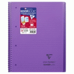 KOVERBOOK CAHIER RELIURE INTÉGRALE ENVELOPPANTE A4+ 22,5X29,7CM 160 PAGES LIGNÉ DÉTACHABLES PERFORÉ 4 TROUS COUVERTURE POLYPROPYLÈNE - VIOLET - LOT DE 5