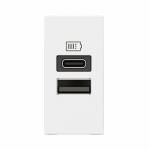 LEGRAND - CHARGEUR USB TYPE-A+TYPE-C MOSAIC 2 MODULES BLANC POUR SUPPORT LCM 077670L