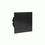 MULTIPRISE ENCASTRÉE E-DUPLEX AVEC OUVERTURE ET FERMETURE MOTORISÉE - CARRÉ INOX NOIR SYNERCIA